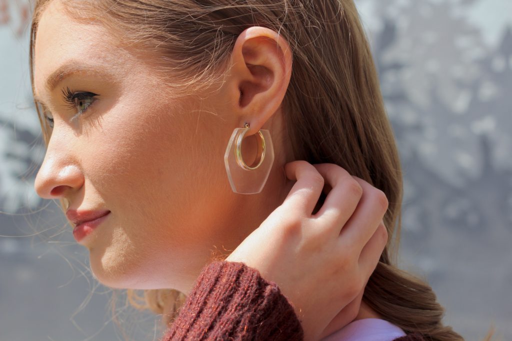 Clear acrylic hoop earrings