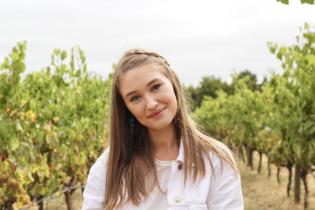 Smiling face at winery in Sonoma