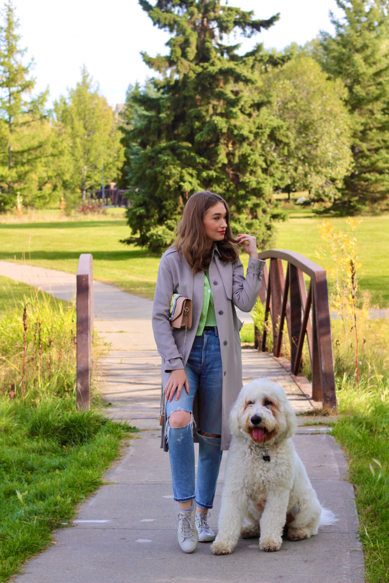 Aritzia grey trench coat