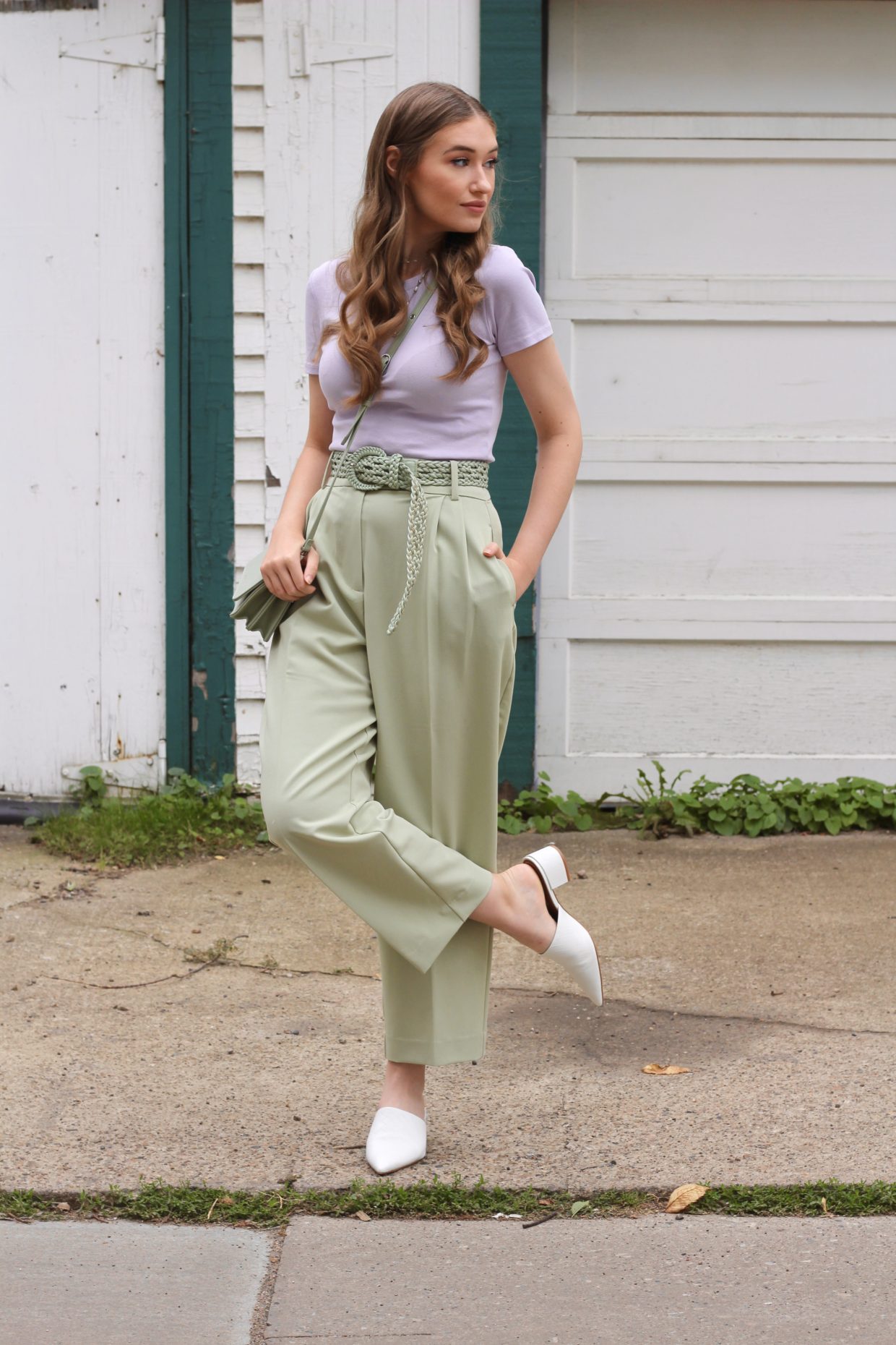 Zara Pistachio Trousers outfit 