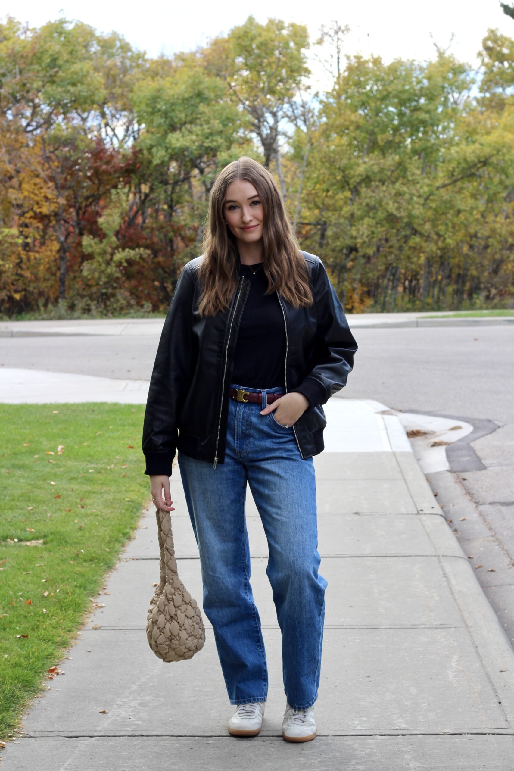 how to style a leather bomber jacket