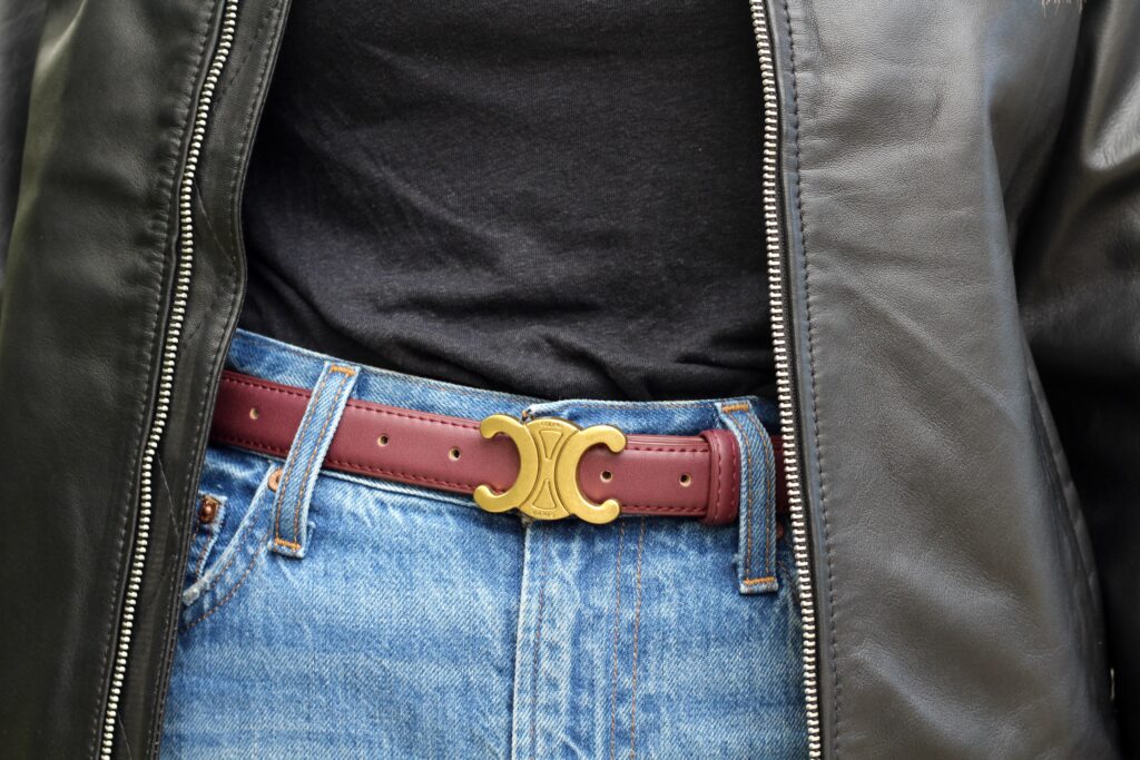 celine burgundy belt