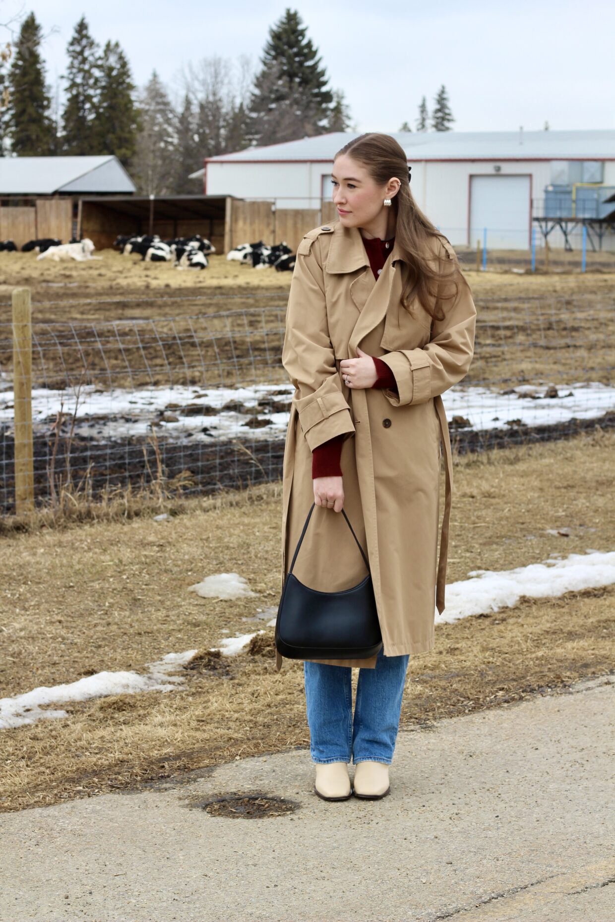 Spring weather transition outfit
