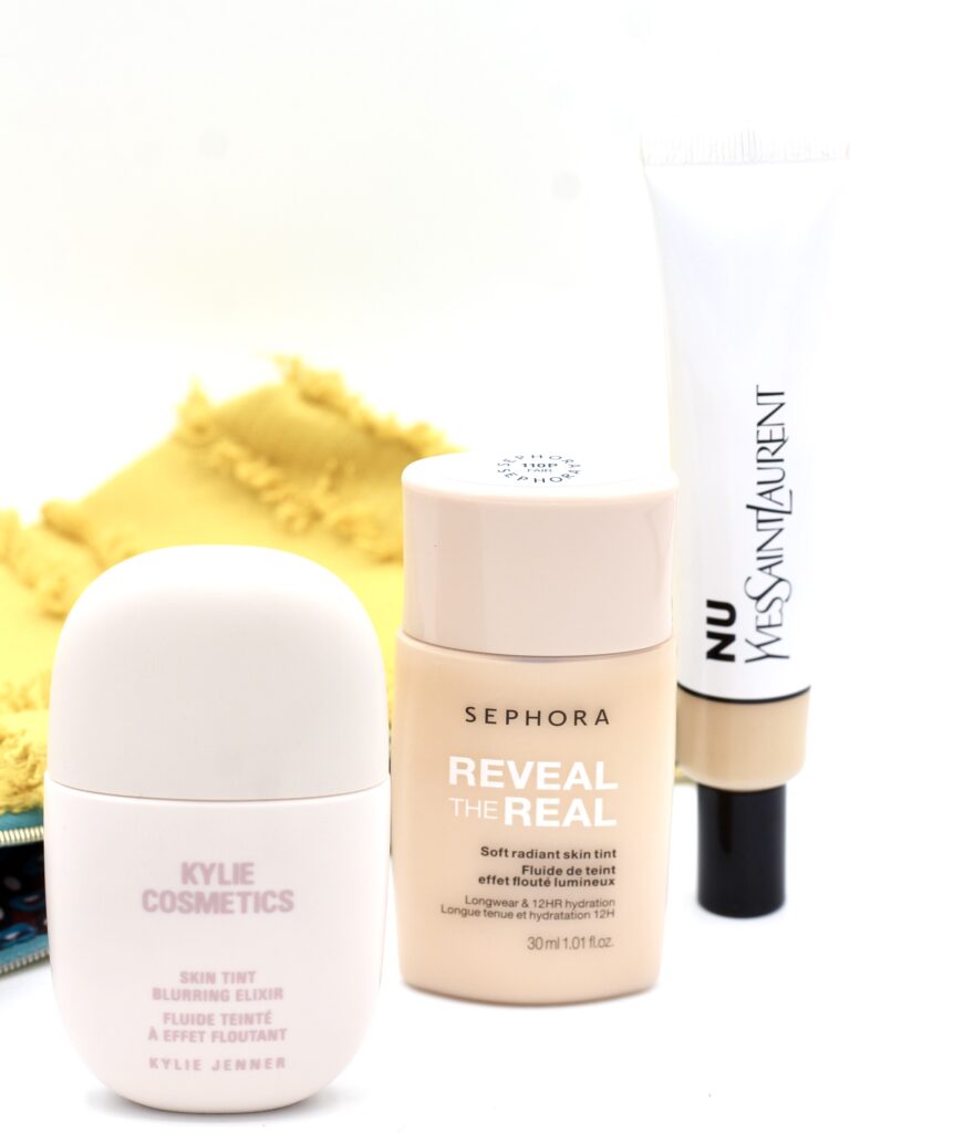 Everyday natural makeup look using lightweight skin tint base on skin