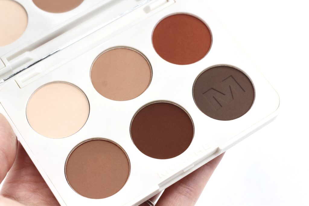 Warm-toned brown and cream matte eyeshadows in the Morphe ChromaPlus palette